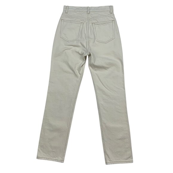 Reformation Cynthia High Rise Straight Jeans 24 Bone Cream Denim Button Fly - Picture 2 of 13